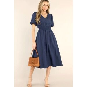 Calista Best Route Midi Dress Navy Blue SZ S